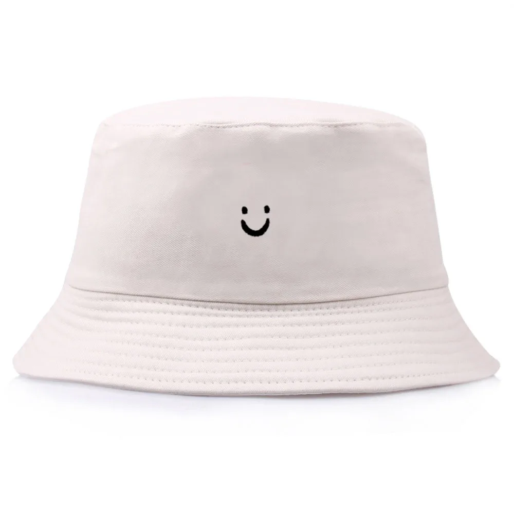 

New Smile Face Double-Sided Fisherman Hat men And Women Street Trend Bsin Hat Travel Sunscreen Couple Panama Hat Summer Colorful