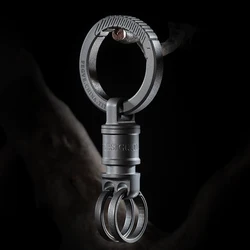 Creative Quick Release Double Hole Car Key Chain High End Titanium Alloy Men's Multifunctional Keychain EDC Connection Key Ring