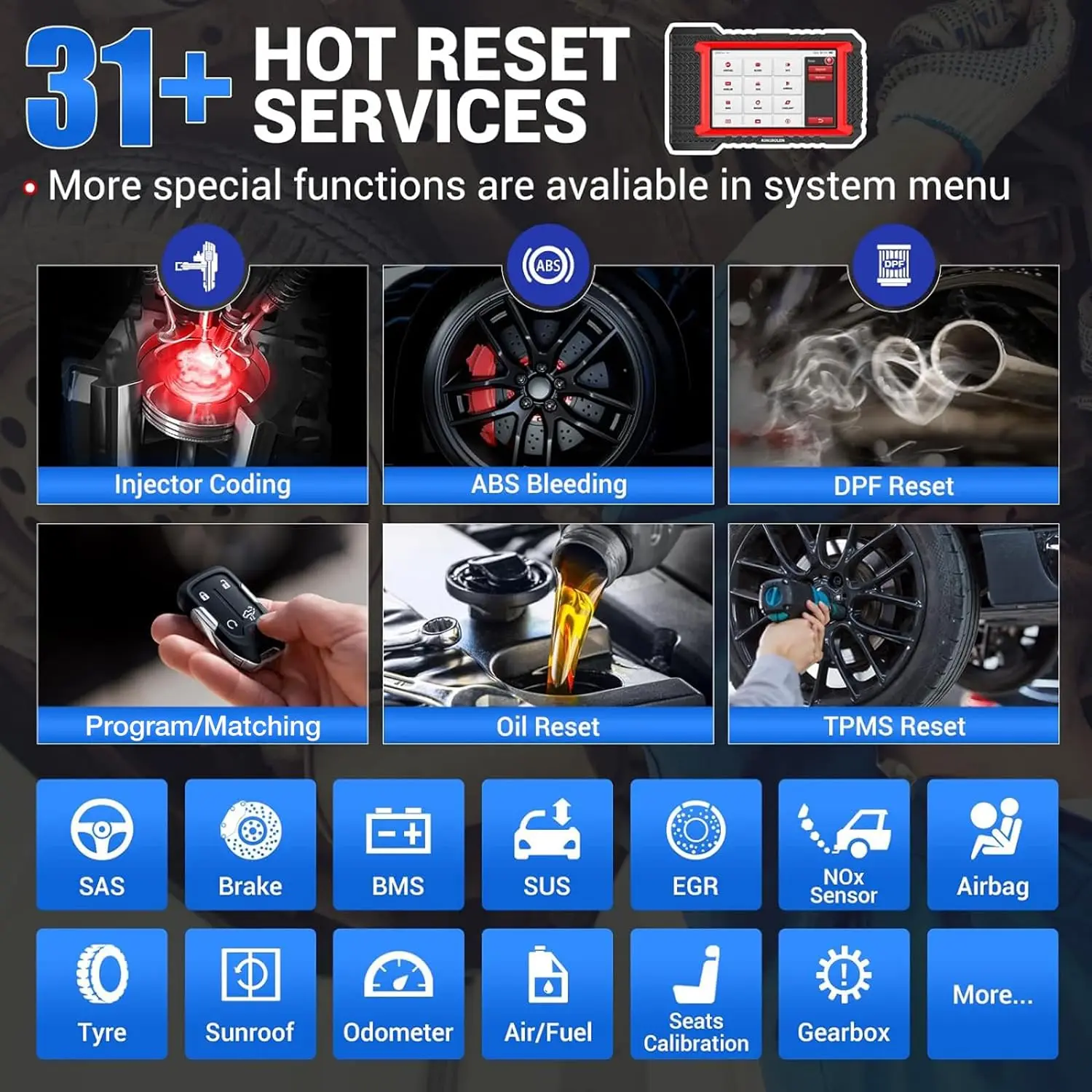 K7 OBD2 Scanner Bluetooth: 3-Year Free Update, 2024 Bidirectional Scan Tool with ECU Coding, 31+ Resets, FCA AutoAuth