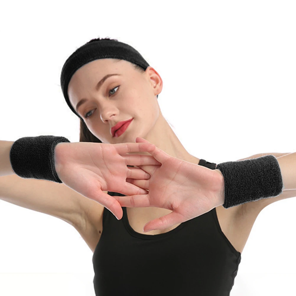 

8pcs Sweat-Absorbing Wristbands Compressed Breathable Wrist Braces For Sports Cycling Basketball Fitness Durable Cotton Elastic