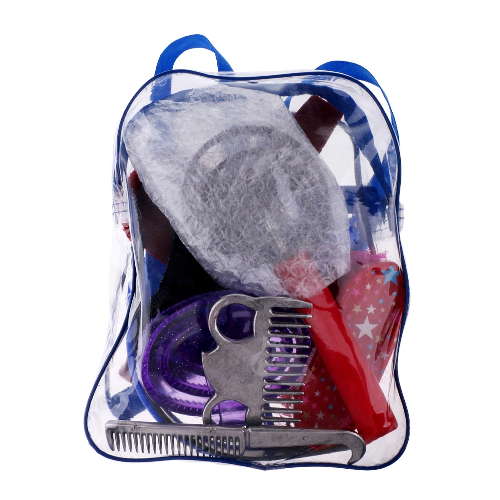 

Horse Grooming Kit Complete Care Set Multifunctional Brushes and Combs for Horse Grooming and Stable Accessories
