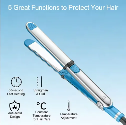 2 In 1 Stainless steel Hair  straightening , dual-purpose for both straightening and curling, fast heating without damaging hair