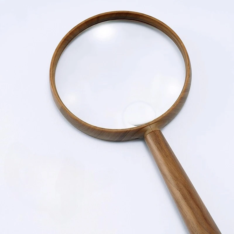 

20x Aspherical Handheld Magnifier with Shockproof Design, HD, Imitation Wood Grain Handle, No LED Light
