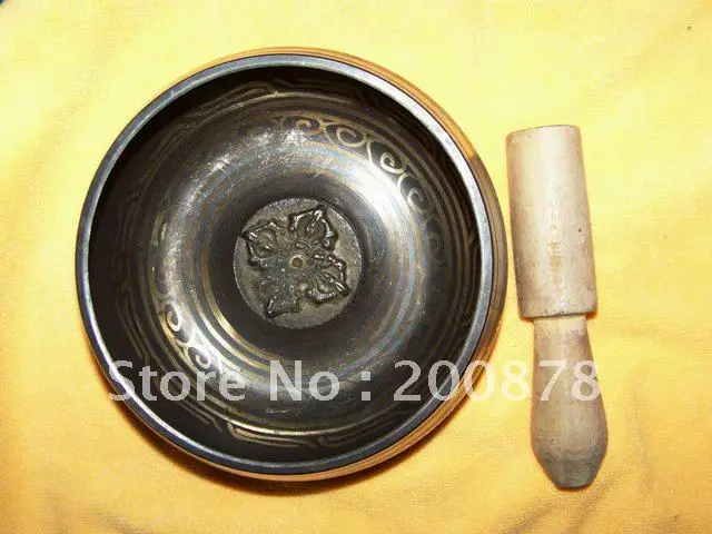 Super Healing Meditation Singing Bowl Tibet Brass Buddhist Crafts 5''