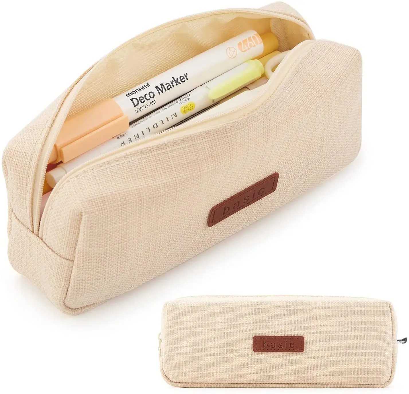 Canvas Pencil Case Student Pouch Coin Cosmetic Bag Office Stationery Organizer For Teen Girl Boy School Supplies