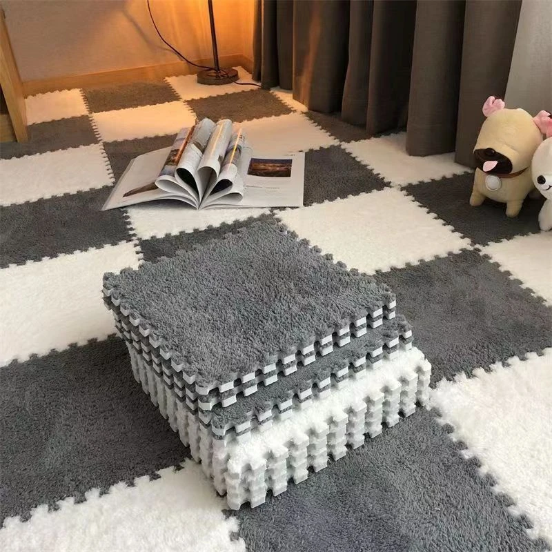 Plush Puzzle Foam Floor Mat Square Rug For Bedroom Soft Climbing Carpet For Home Mats Rug For Room Floor