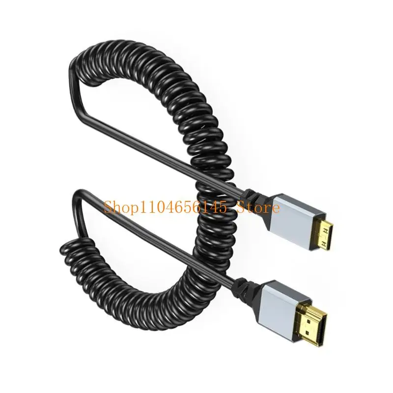 5asd 90 Degree Angled Option 4K Video Extension Coiled Cable 4K60Hz for Laptops Tablets and GPU Cards 50-200CM