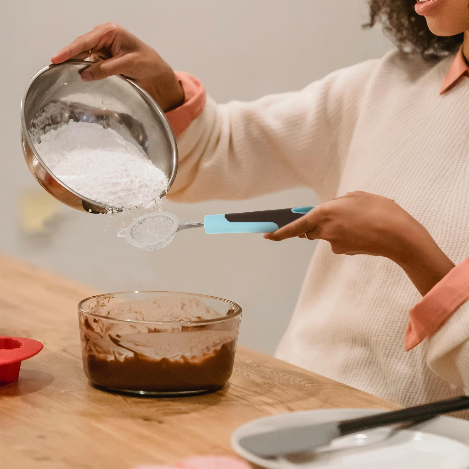 

Fine Mesh Strainer Spoon Stainless Steel 10cr17 PP Kitchen Sieve Tea Filter Soup Cooking Utensils Flour Sugar Spices Rice Cocoa
