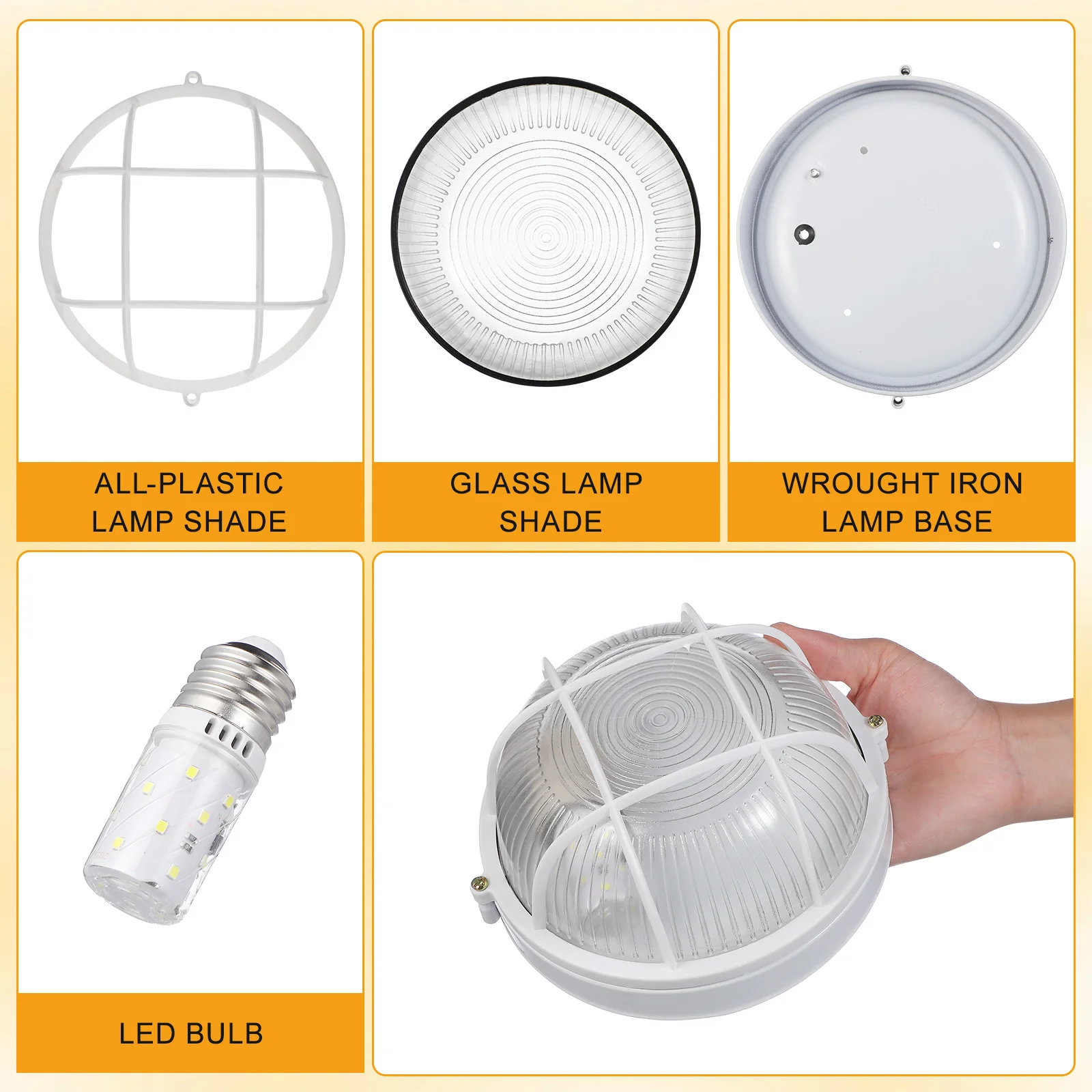 غطاء مصباح آمن لغرفة الساونا، غطاء بخار، إضاءة جيدة، أضواء مبللة
