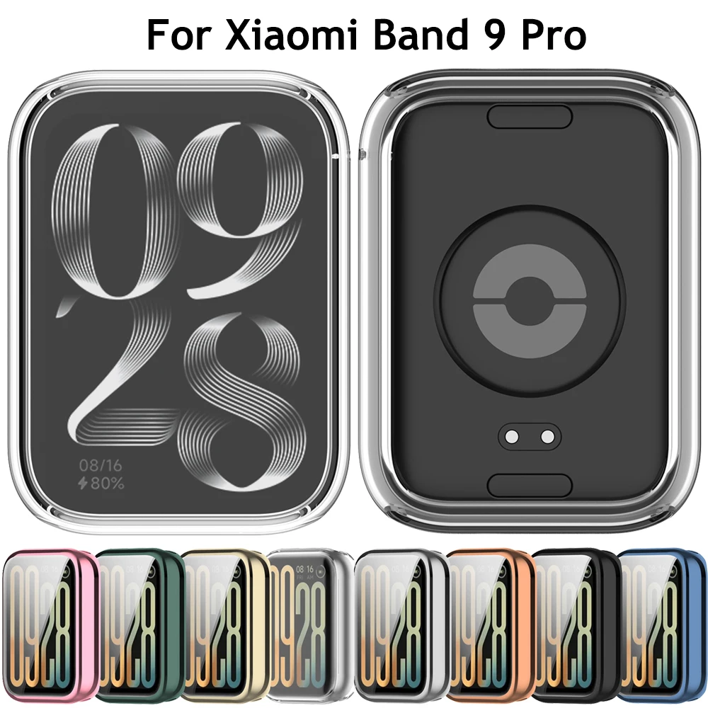 

Полный защитный чехол для Xiaomi Mi Band 9 pro, защитная пленка для экрана Xiaomi Smart Band 9 Pro, аксессуары, мягкий ТПУ