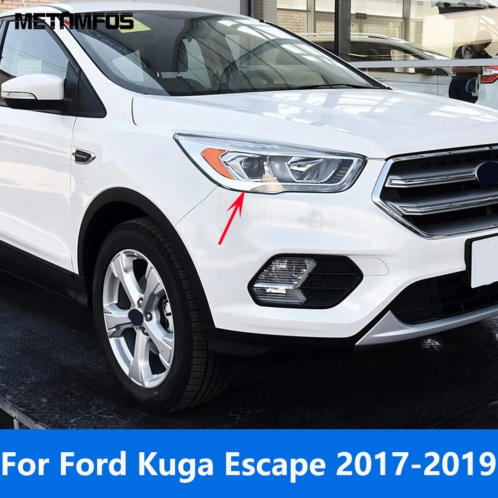 

Для Ford Kuga Escape 2017 2018 2019: Хромированная накладка на фары, защитная рамка, внешние аксессуары, стайлинг автомобиля
