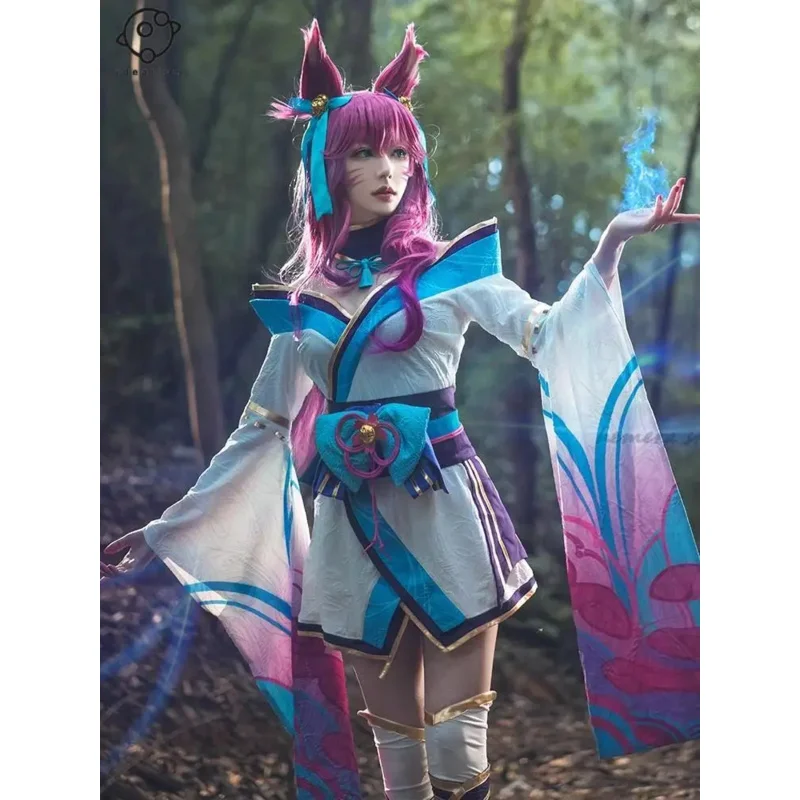 Nuovo 2025 Ahri LOL Parrucca Orecchio Spirit Blossom League of Legends Abiti Cosplay Anime Halloween Party Costume Kodiak