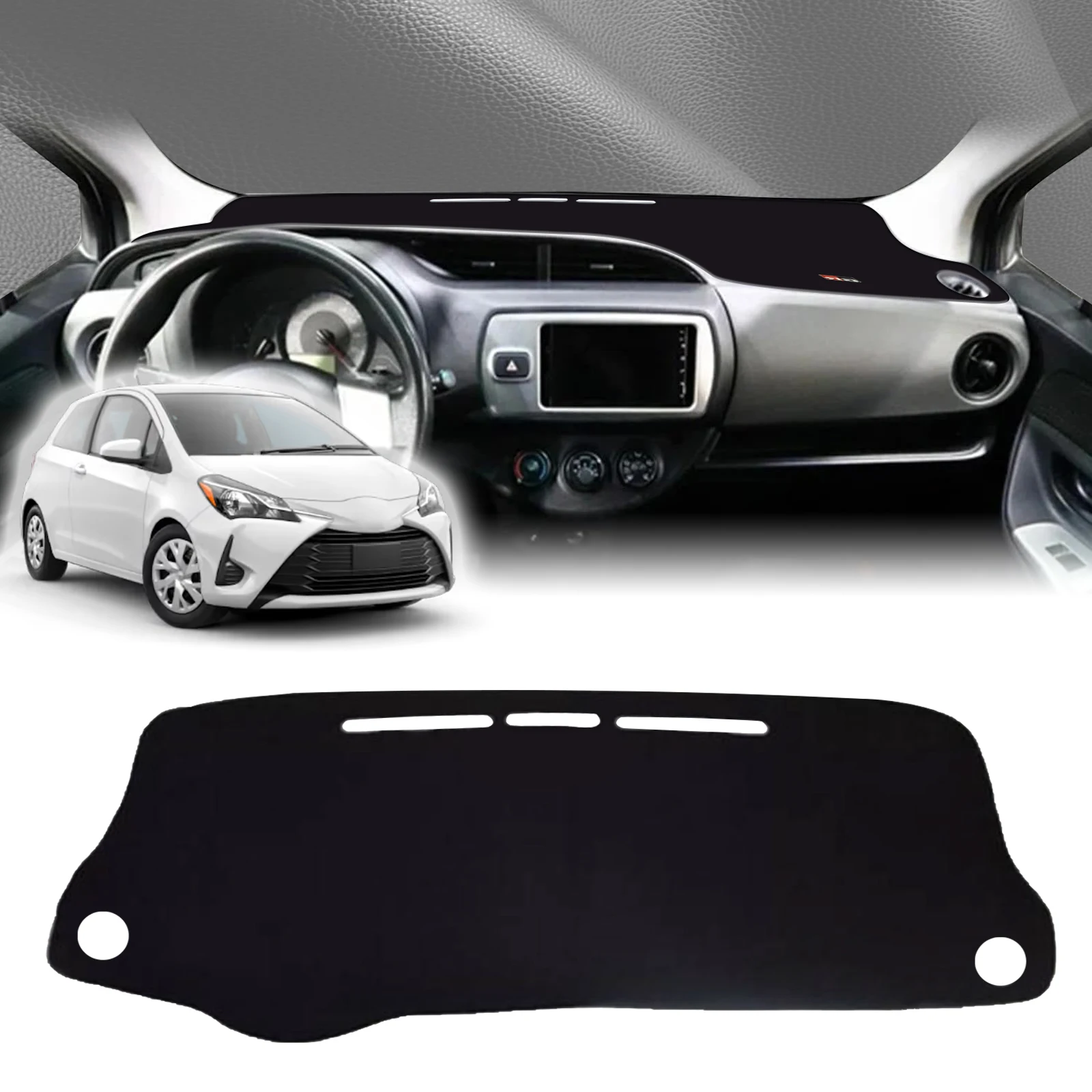 

for Toyota Vitz Yaris 2012-2020 XP130 GR Sport HybridCar Dashboard Anti‑UV Sunshade Cover Non‑Slip Protective Mat Dash Pad Auto