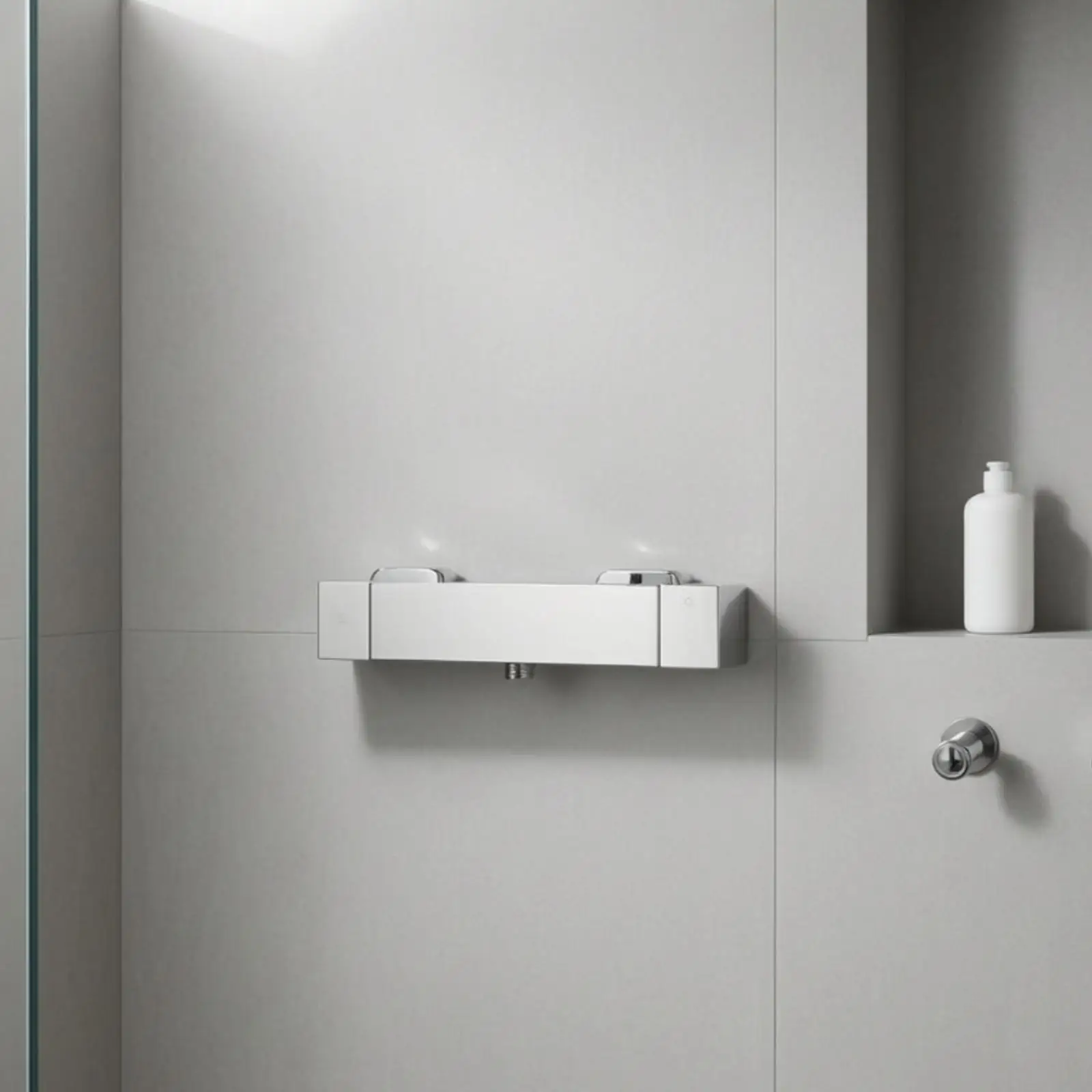 Wall Mounted Shower Mixer Valve for Bath and Shower Thermostatic Faucet with Ceramic and Anti Scald Feature in Steel