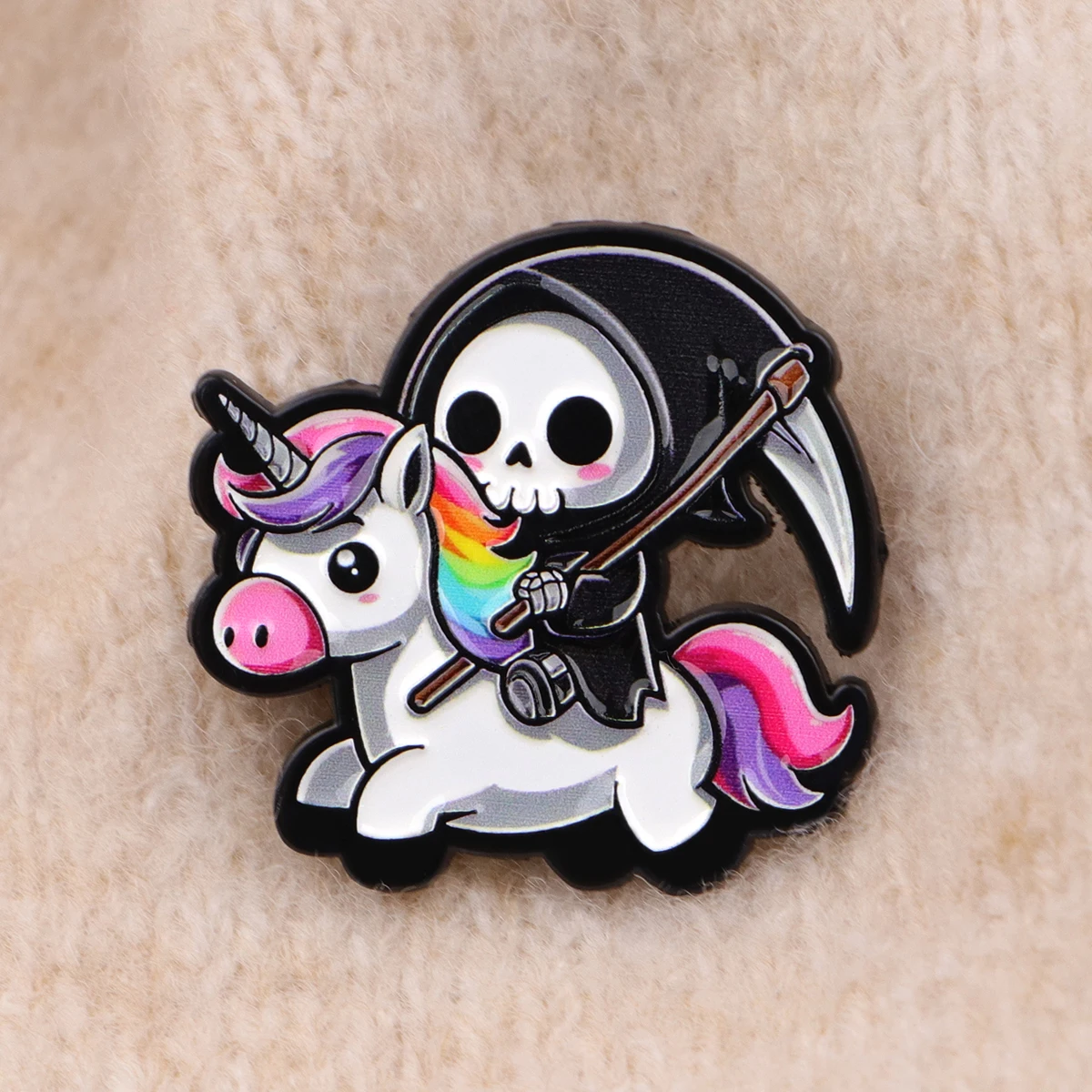 Skelett Emaille Pin Regenbogen Brosche Pines Anstecknadeln Abzeichen auf Rucksack Kleidung Accessoires Halloween Schmuck Freunde Geschenke – Detail 4