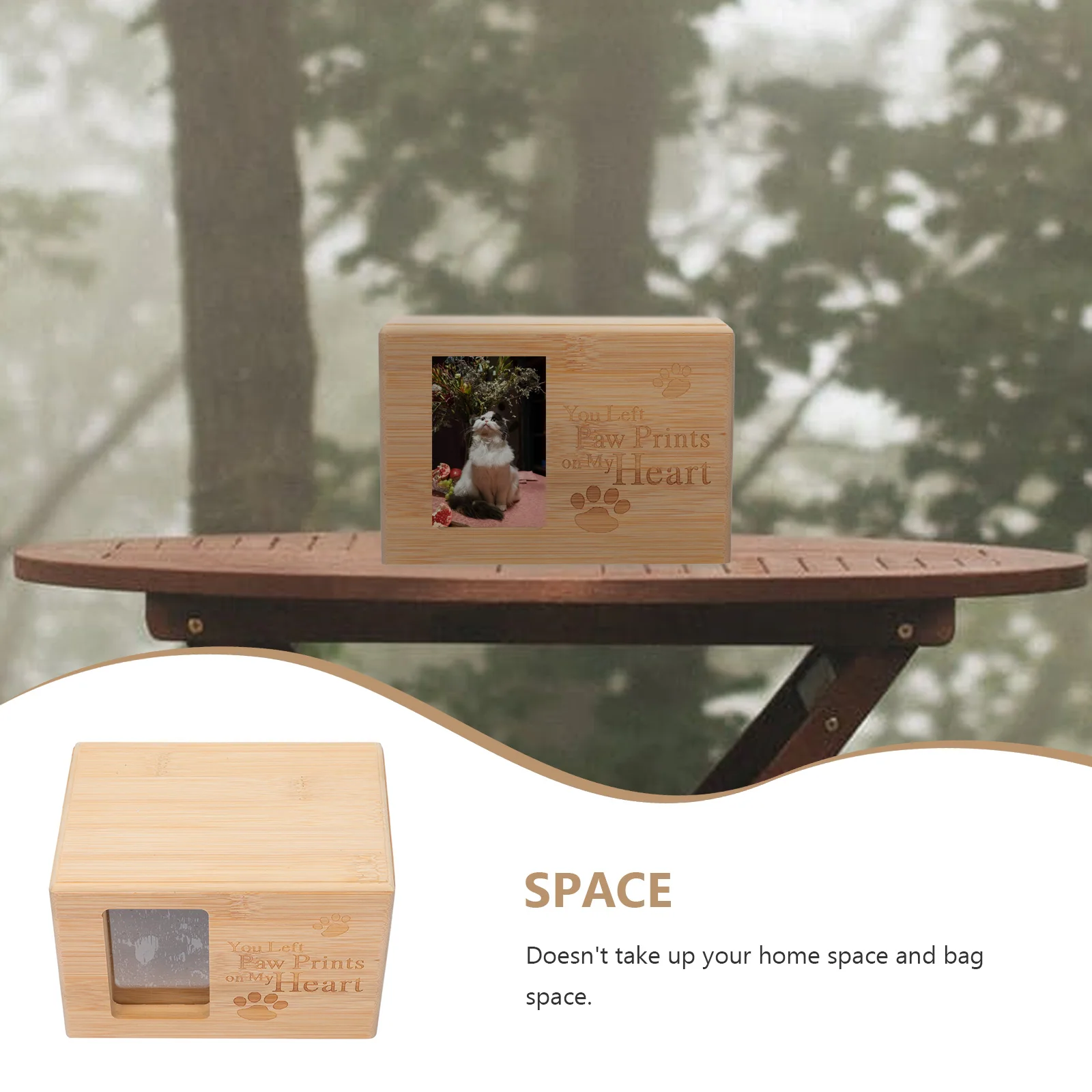 

Bamboo Pet Cinerary Casket Durable Safe Storage Small Size Convenient Carry Engraved Memorial Urn Ashes Burial