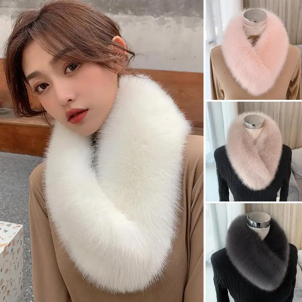 Neck Warmer Clip Buckle Versatile Cold Resistant Women Winter Faux Fox Fur Collar Scarf   Winter Scarf  Daily Wear