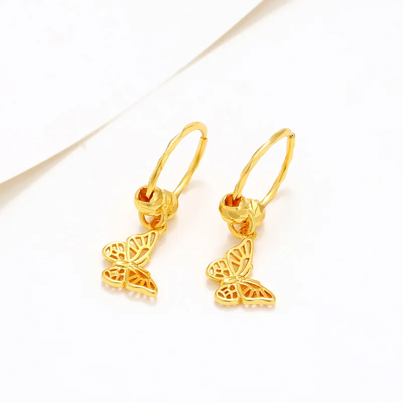 

Advanced 14k Gold Color Drop Butterfly Earring for Women Bride Wedding Birthday Valentine's Day Drop Earrings Jewelry Gifts