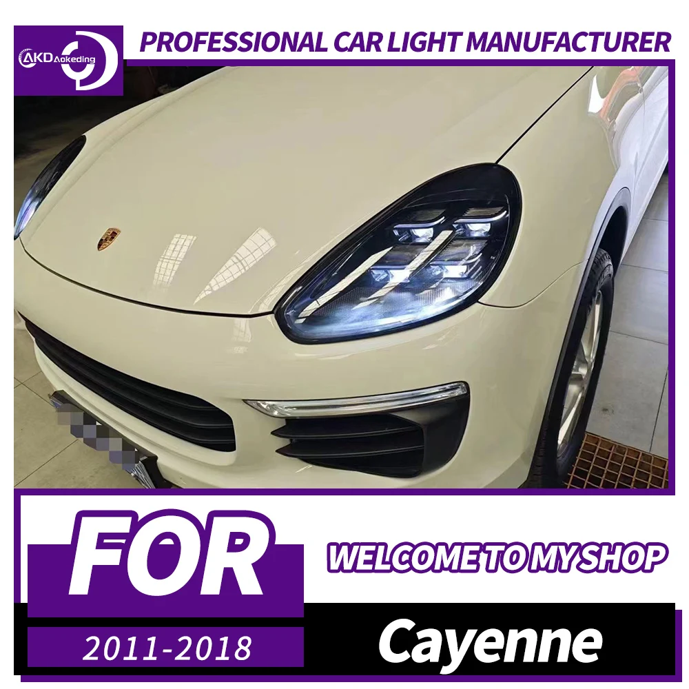 AKD Head Lamp for Porsche Cayenne LED Headlight 2011-2018 Headlights Cayenne DRL Turn Signal High Beam Angel Eye Projector Lens