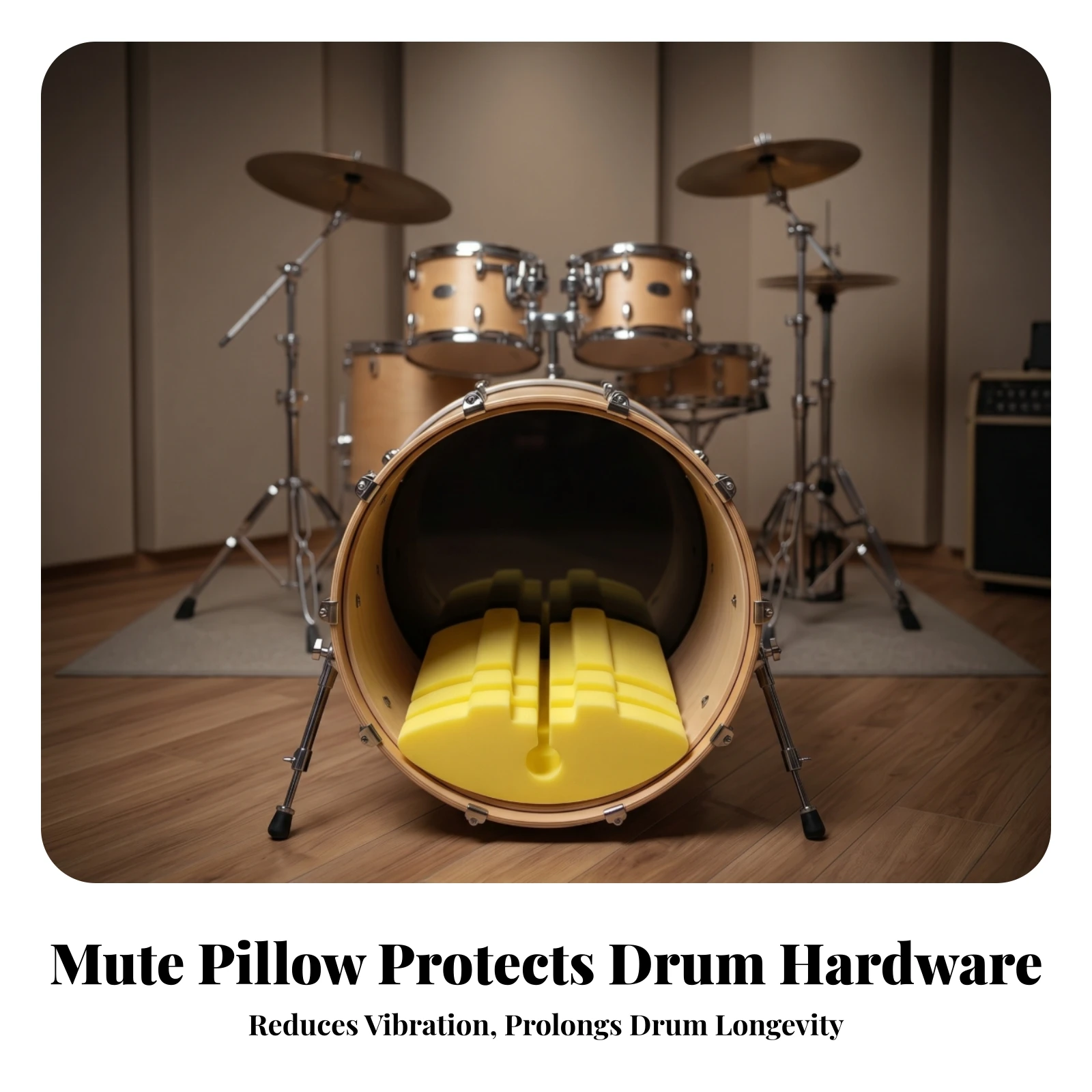 Tone Control Music Accessory Bass Drum Mute Pillow Single Piece Noise Reducer Grooved Bass Drum Pillow Insert