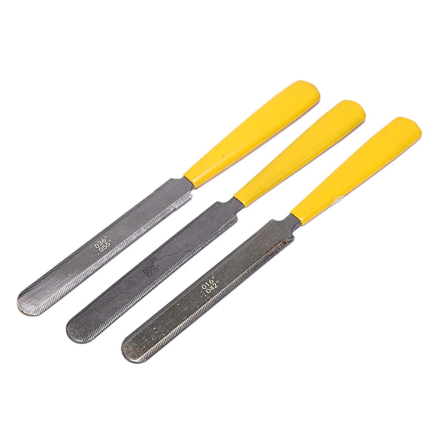 

ABHU Carbon Steel Nut File Set, Guitar Double Sided Gauged Nut Slotting File -Set Of 3