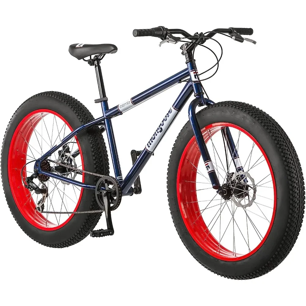 for  Tire Mountain Bike, Men and Women, 26 Inch Wheels, 4 Inch Wide Knobby Tires, 7-Speed, Adult Steel Frame