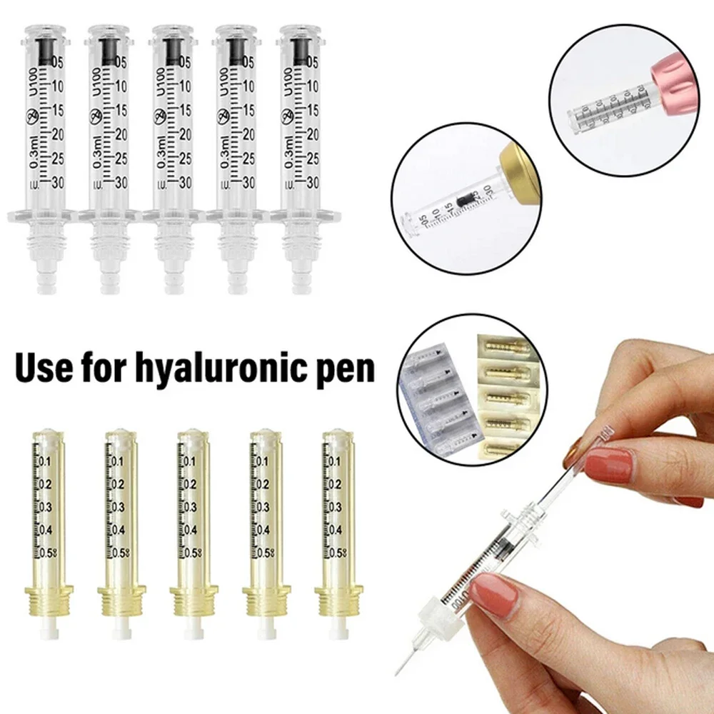 0,3/0,5 ML Ampullenkopf für Druck Stift Hyaluron Stift Keine-nadel Hyaluronsäure Füllstoff Injektion Zubehör Zerstäuber Kopf