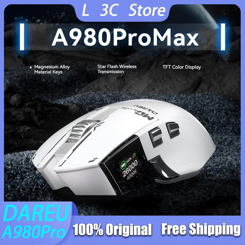 

Dareu A980Pro Max Big Hand Mouse Tri-mode Connection Esports Gaming Mouse Star Flash Cable 8k Wireless 4k Gamer Gift PC Custom