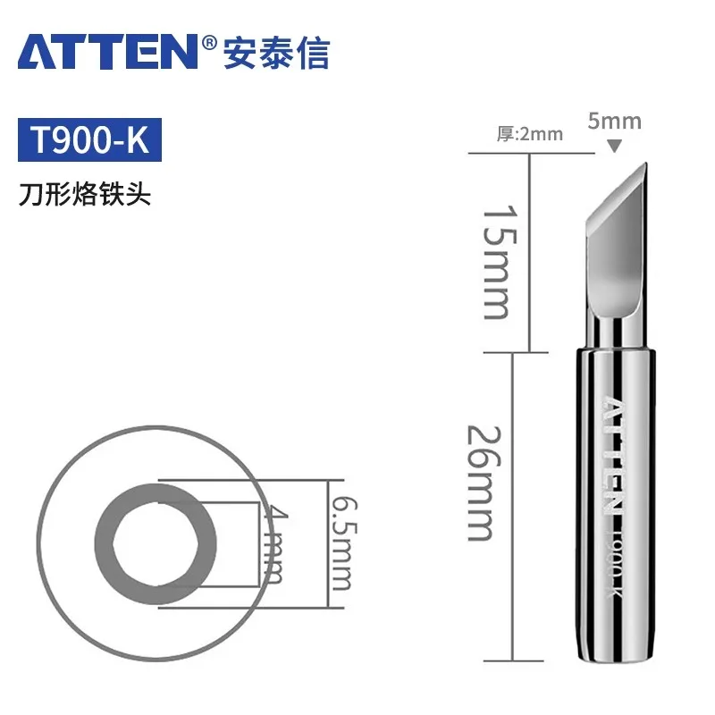Atten T900 Series Tips for AT938D Welding Station 936 Soldering Iron Handle Replacement Tools 1C/2C/4C/1.6D/2.4D/3.2D/B/K/IS/LB