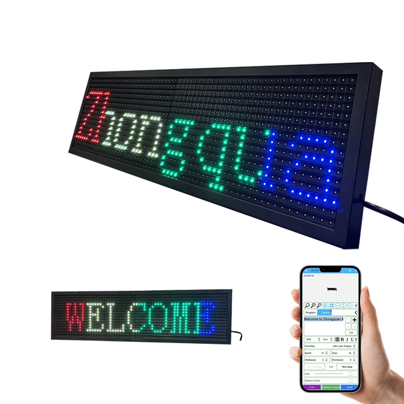 Led Scrolling Sign Red White Pink Digital Led Open Sign Outdoor Wifi High Resolution Bright Electronic Message Display for Sale