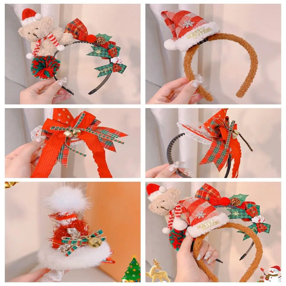 Natal Papai Noel Headband para Meninas, Hairpin, Xmas Hair Hoop, Antler Clip, Feliz Natal Acessórios, Feminino