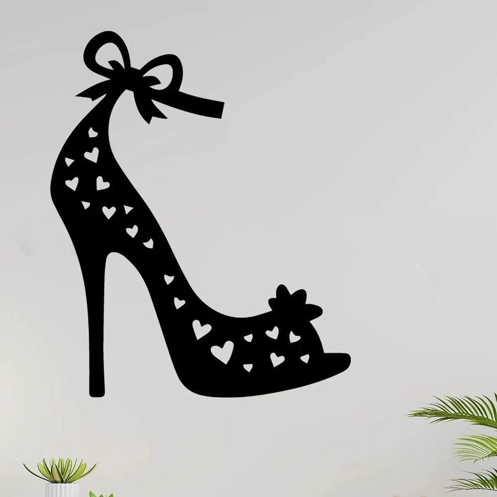 CIFBUY Elegant High Heel Aluminum Wall Art Metal Sculpture Waterproof Mural Bedroom Balcony Decor Gift