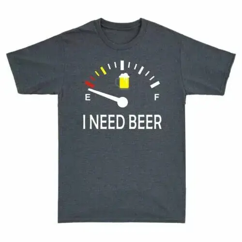 Drinking I Need A Beer Meter Funny Vintage T-Shirt S-5XL Adult