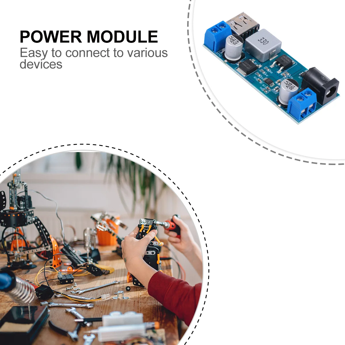 

3Pcs Adjustable Converter Power Module Step-Down Voltage Regulator for DIY Mobile Vehicle Camera Communication Power Supply