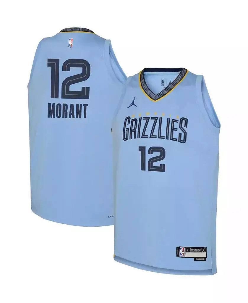 الأردن |   قميص Swingman للأولاد والبنات الكبار Ja Morant Blue Memphis Grizzlies 2022/23 - إصدار بيان