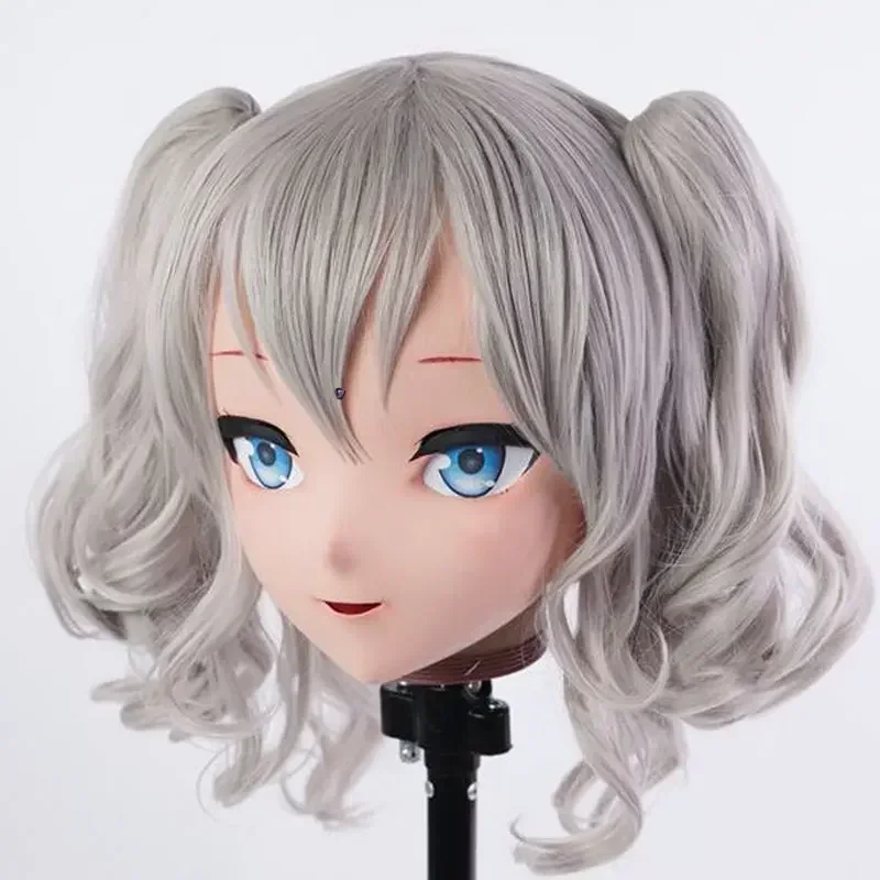 (LiLi Mask-80) Sweet Girl BJD Resin Full Head Custom Cosplay Japanese Anime Silicone Kigurumi Mask Cross Dresser Doll