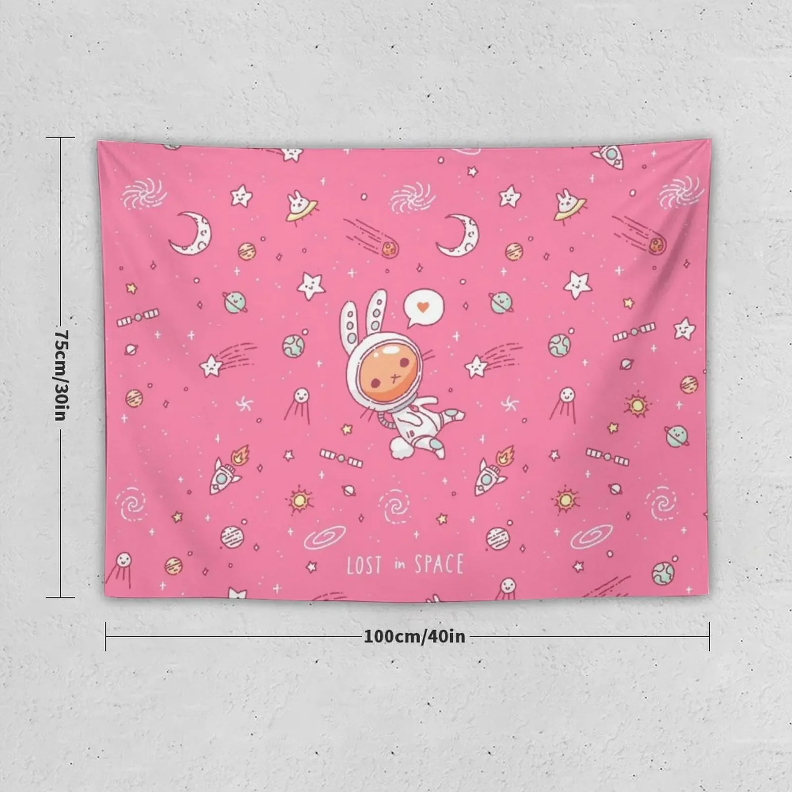 Cute bunny in Space Tapestry Room Decorations Decoration For Rooms Cute Room Things Tapestry