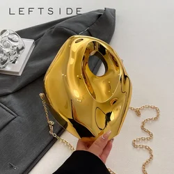 LEFTSIDE Small Acrylic Crossbody Bags For Women 2024 Y2K Females Korean Fashion Lady Silver Gold Chain Handbags And Purses