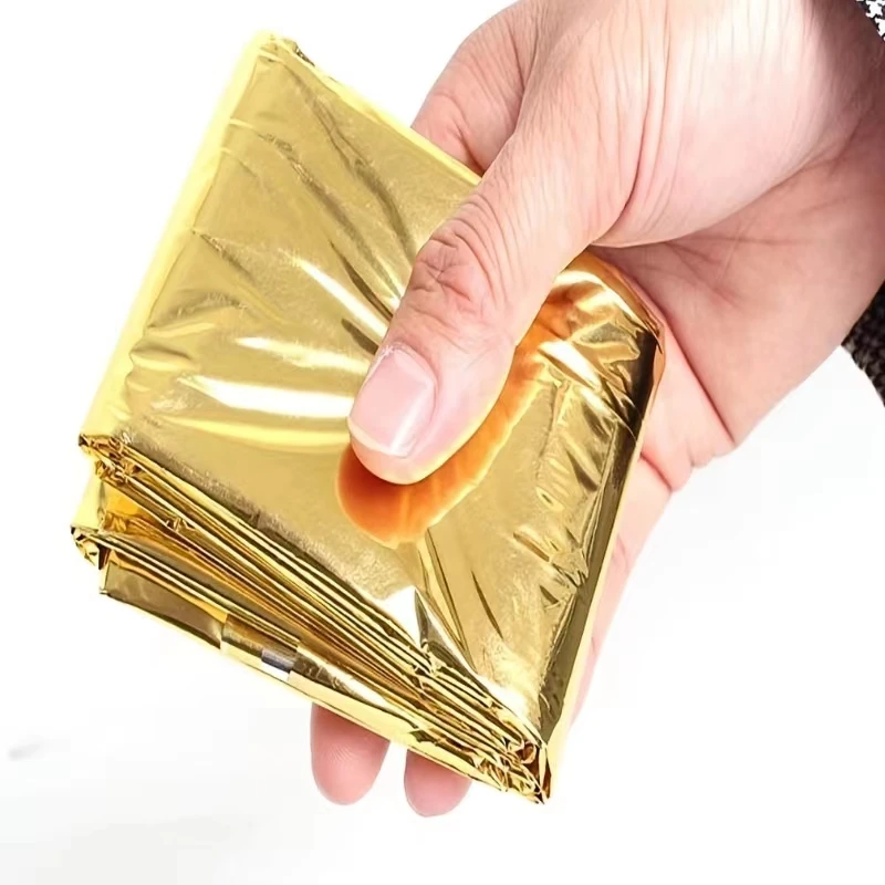 160*210 ซม.ผ้าห่มฉุกเฉินกันน้ําอุ่นผ้าห่ม Camping Survival เครื่องมือช่วยชีวิต First Aid ฉนวนกันความร้อนเครื่องมือ GOLD