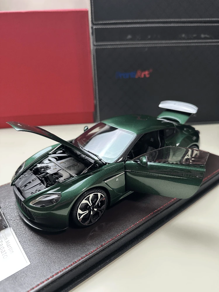 FA Frontiart 1:18 Aston V12 Zagato Green Resin Fully Open Simulation Limited Edition Resin Metal Static Car Model Toy Gift