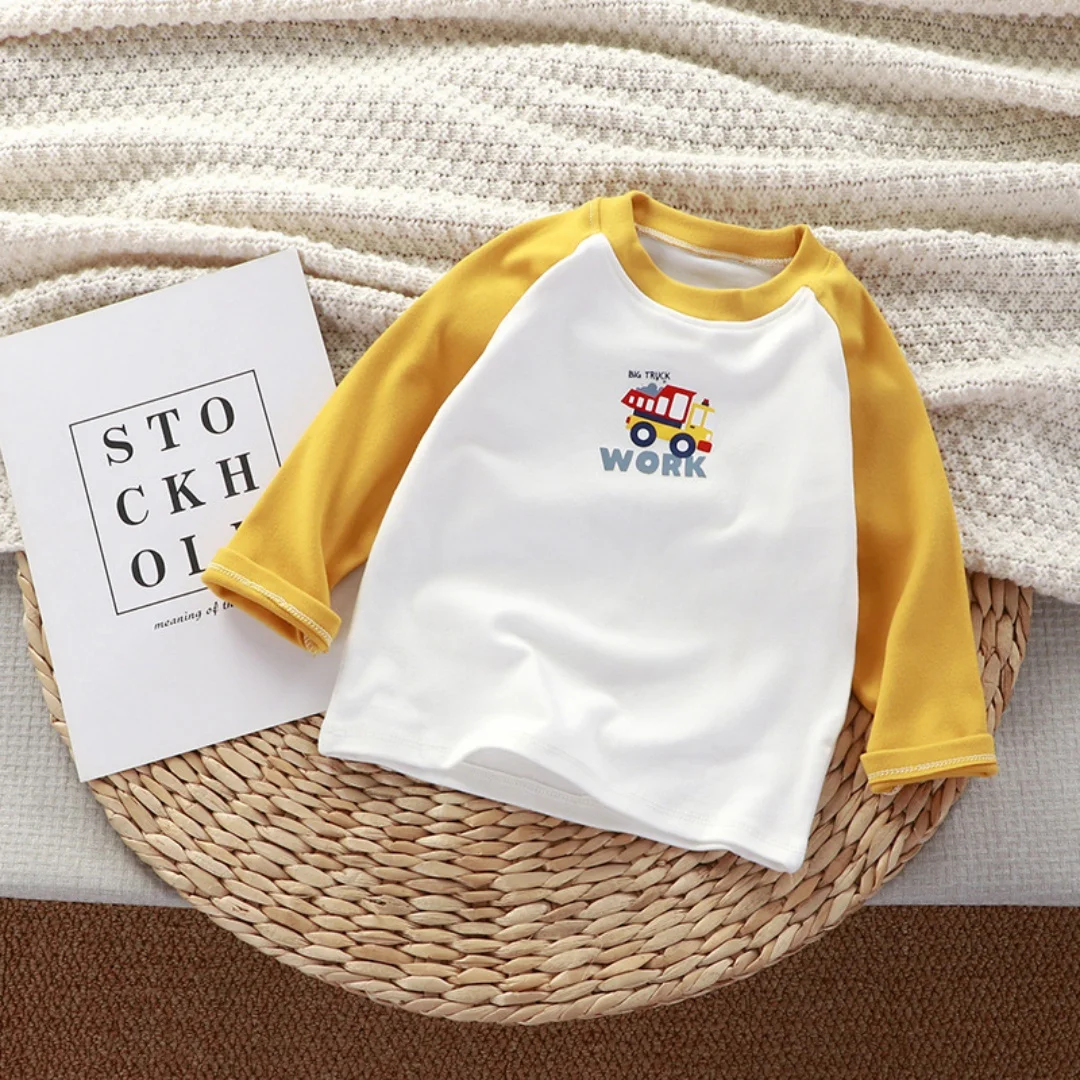 1-10 Jahre Herbst Kinder Fake-Zweiteiler Langarm-T-Shirt Baumwolle Gestreifte Oberteile für Jungen Mädchen Farbblockierung Warmes Kinder-Basis-T-Shirt – Detail 18