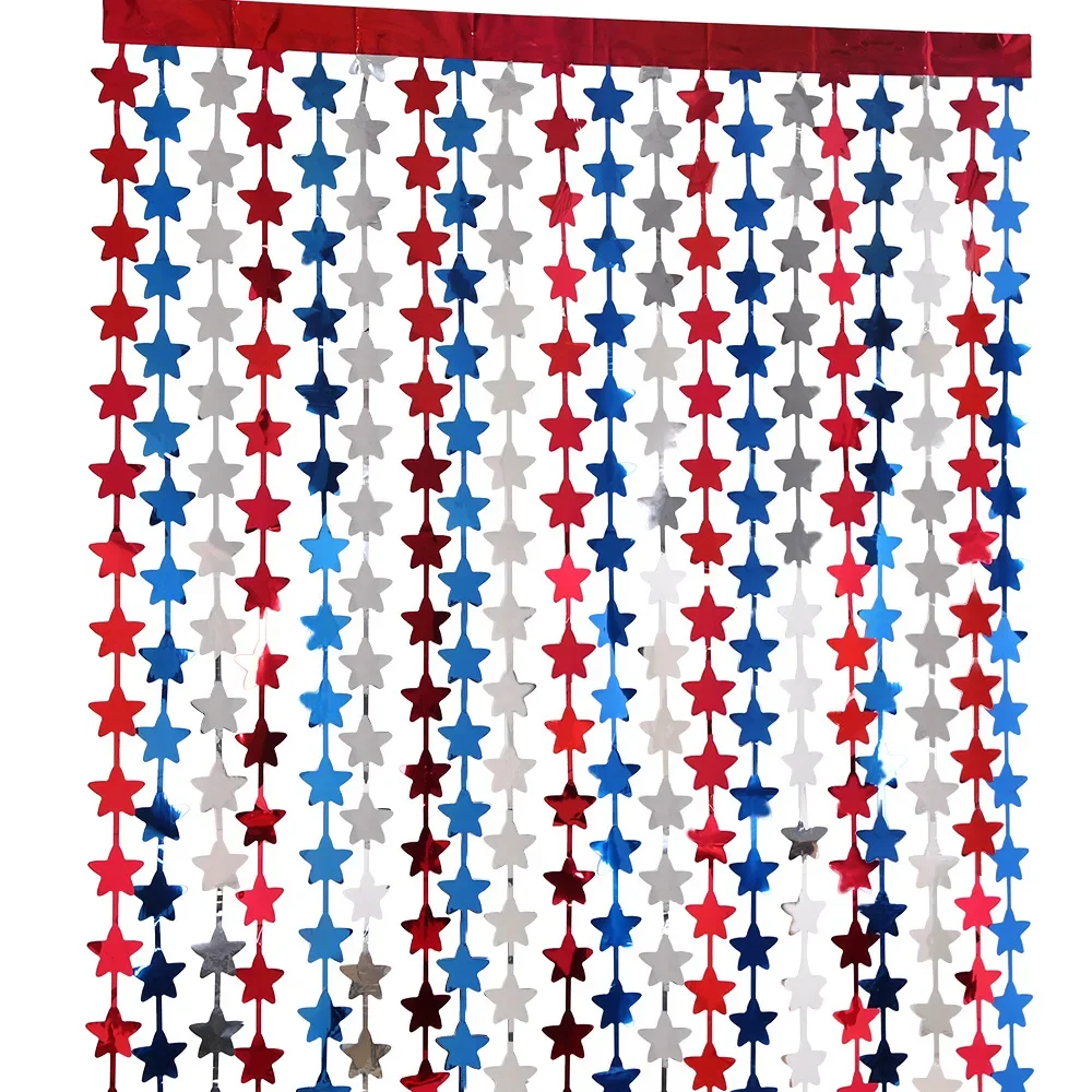 Patriotic Tinsel Fringe Curtains 2