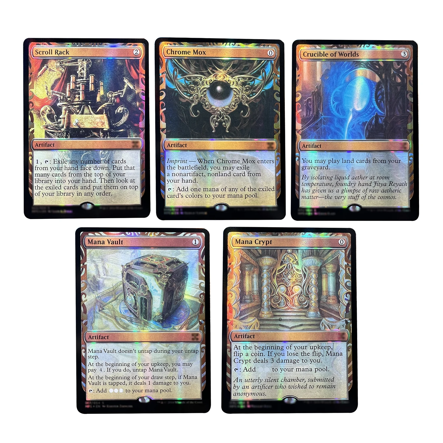 FOIL Kaladesh Inventions Aether Vial Lightning Greaves Mana Crypt Wurmcoil Engine Mox Opal MPS New Board Game Custom Card