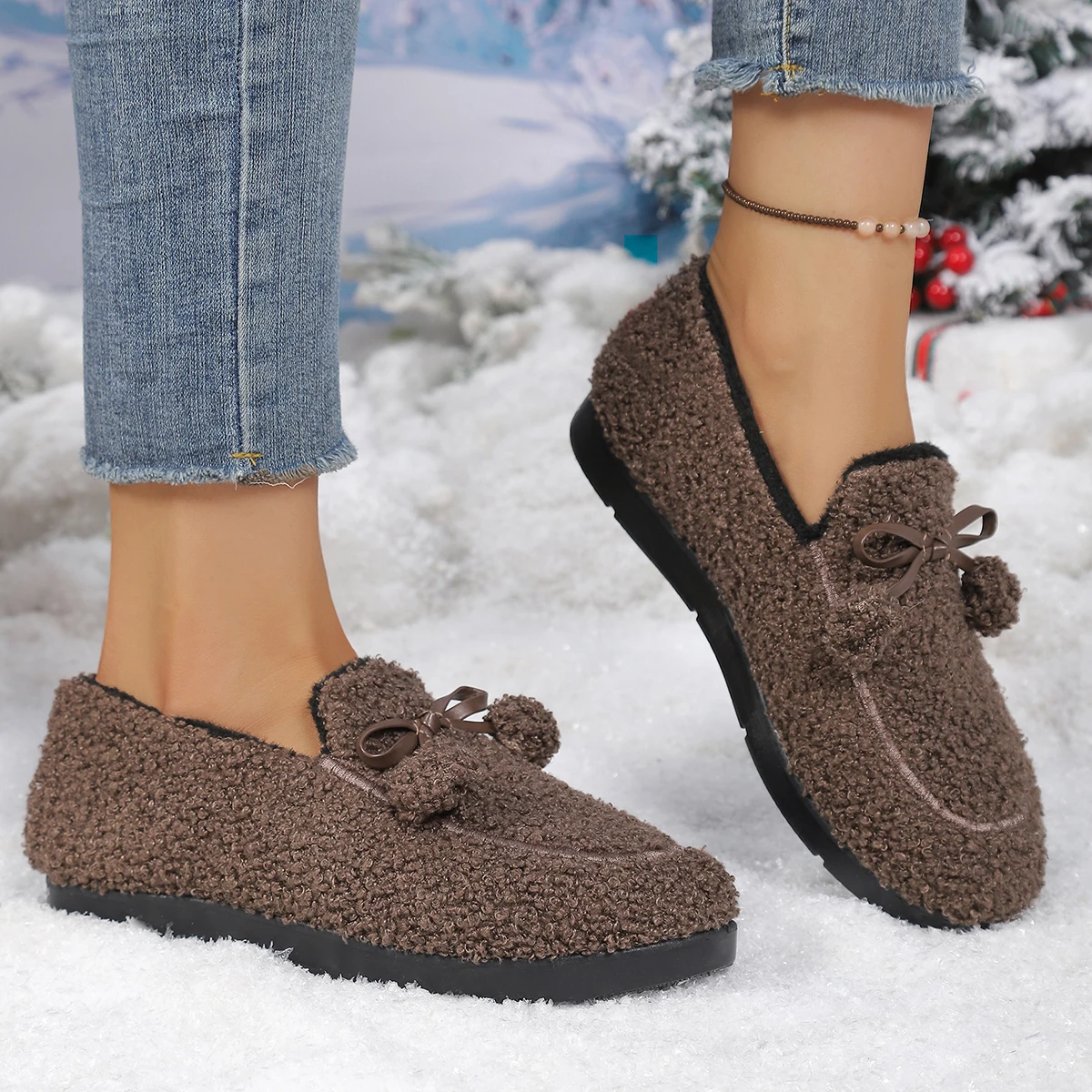 Sepatu Loafer Wanita Musim Din - Snow Boot Fur Lined ulasan dan harga