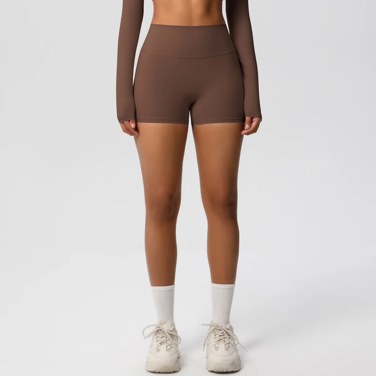 

Yoga Shorts Cotton Women Tight-Fit Elastic Workout Gym Sport Quick-Dry Running Athletic Fabric Ladies Bright Modal Color Base GF