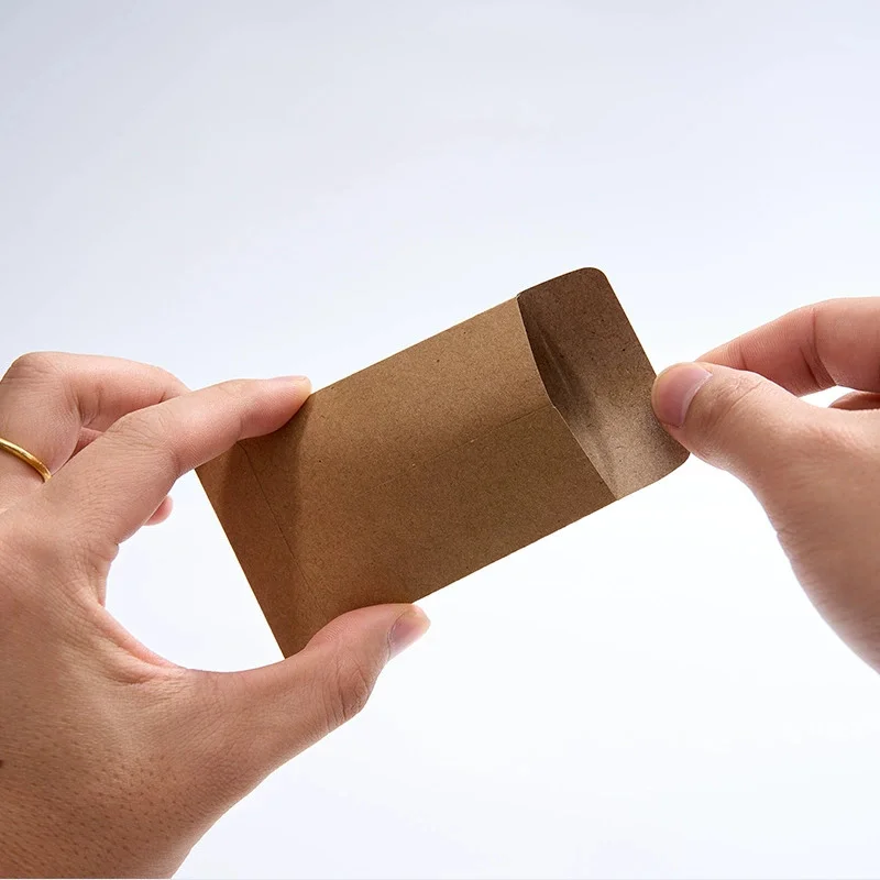 1pcs Mini Blank Kraft Paper Envelopes 55x80mm Small Brown Self Coin Seed For Cash Small Packaging Office Stationery Supplies