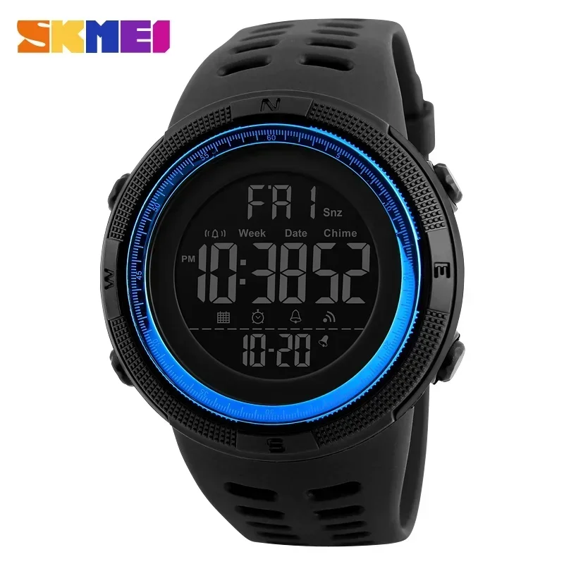 5 PCS/Set SKMEI 1251 Digital Watches for Men Sports Waterproof Countdown Mens Wristwatches Alarm Wholesale relojes para hombre