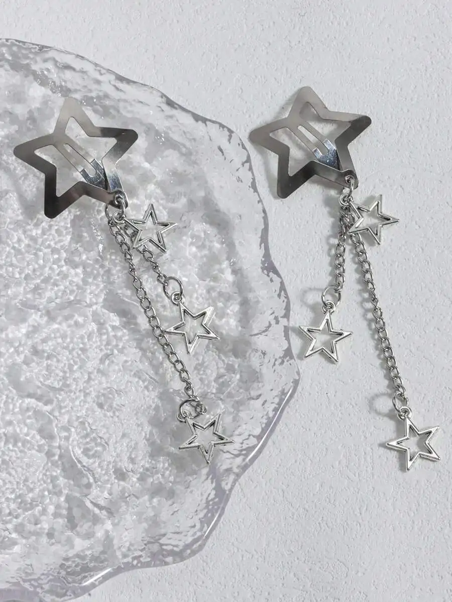 

Punk Style Star Chain Hair Clips Claw Clips For Women