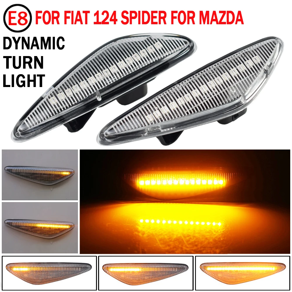 

Flashing LED Dynamic Turn Signal Blinker Light For Mazda 5 CW 6 GH MX-5 ND RX-8 Car Side Marker Light For Fiat 124 Spider Abarth