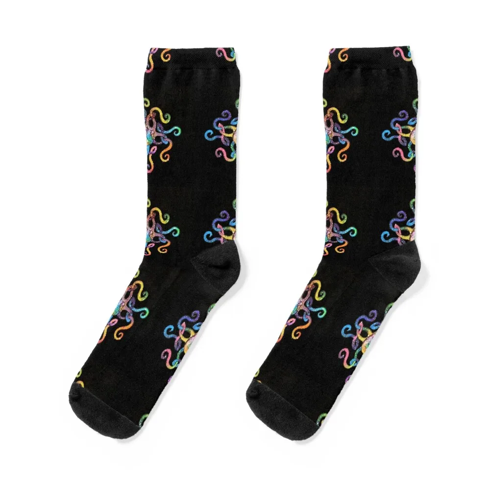 Cosmic Octopus Celtic Knot Socks Crossfit Rugby winter designer brand Socks For Women Men's